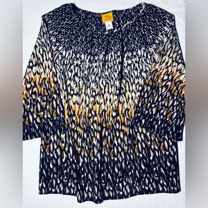 Ruby Rd Lightweight Flowy Pullover Print Top Women's Medium Excellent